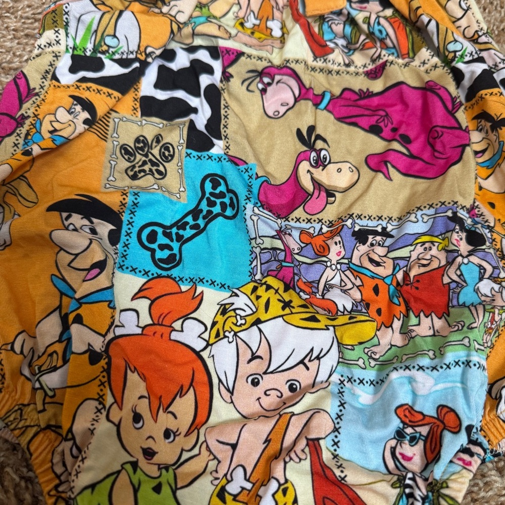 NWT 3T Little Peanuts Bamboo Bubble Romper Flinstones - Picture 3 of 4
